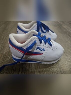 Fila Toddler White & Blue Athletic Sneakers